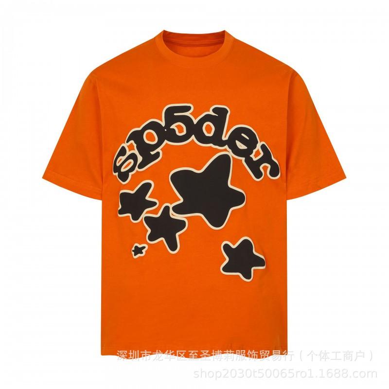 Sp5der 3D Puff Print Graphic Tee Men Loose Fit Cotton Short Sleeve T-Shirt Casual Wear