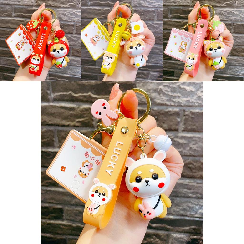 Adorable Cartoon Shiba Inu Keychain Resin Cute Trendy Dog Bag Accessory For Couples