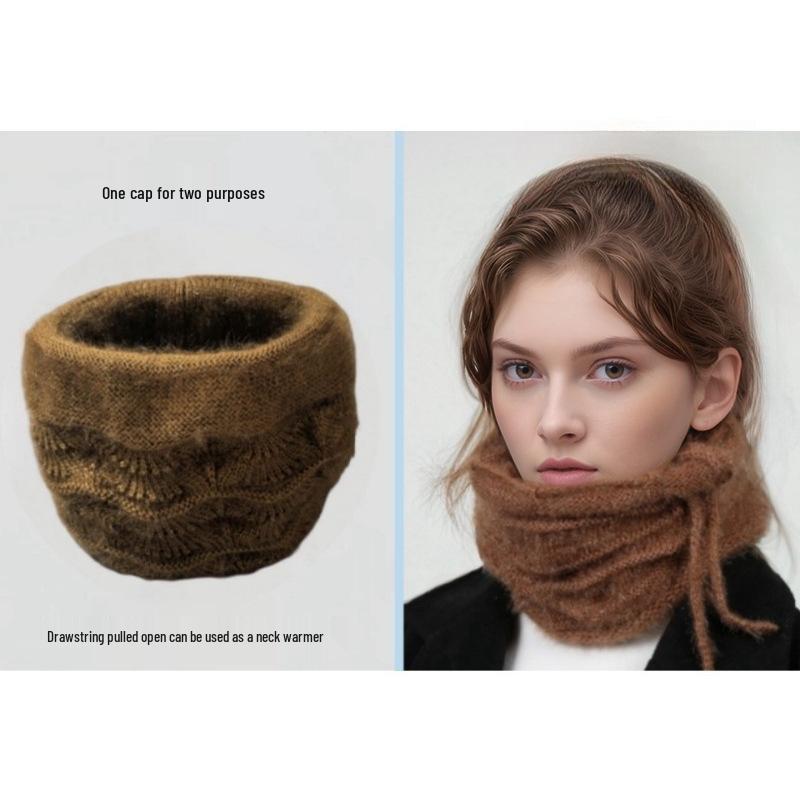 Korean Style Dual-Use Women's Knitted Beanie & Neck Warmer