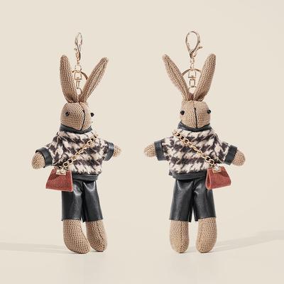 Kaninchen Niedliche Plüschpuppe Anhänger Kreativer Schlüsselanhänger Tasche Anhänger Plüschtier