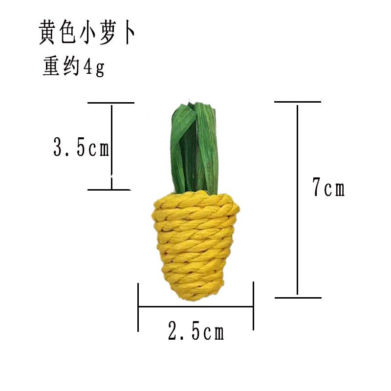 

Hamster Rabbit Chew Toy Bite Grind Teeth Toys Corn Carrot Woven Balls for Tooth Cleaning Radish Molar Toys Cat Pet Supplies 1pc