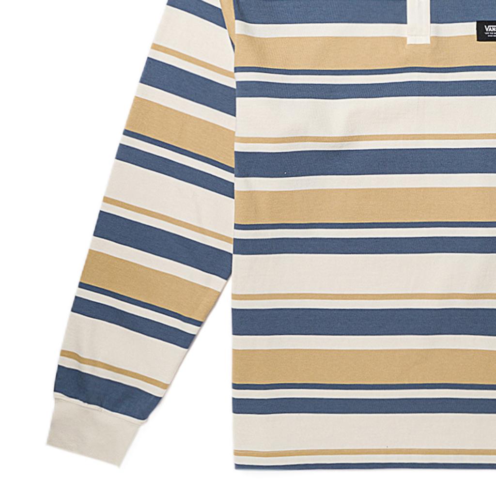 Vans Striped Long Sleeve Polo Shirt Unisex Tops Off-White VN000FS1CFH