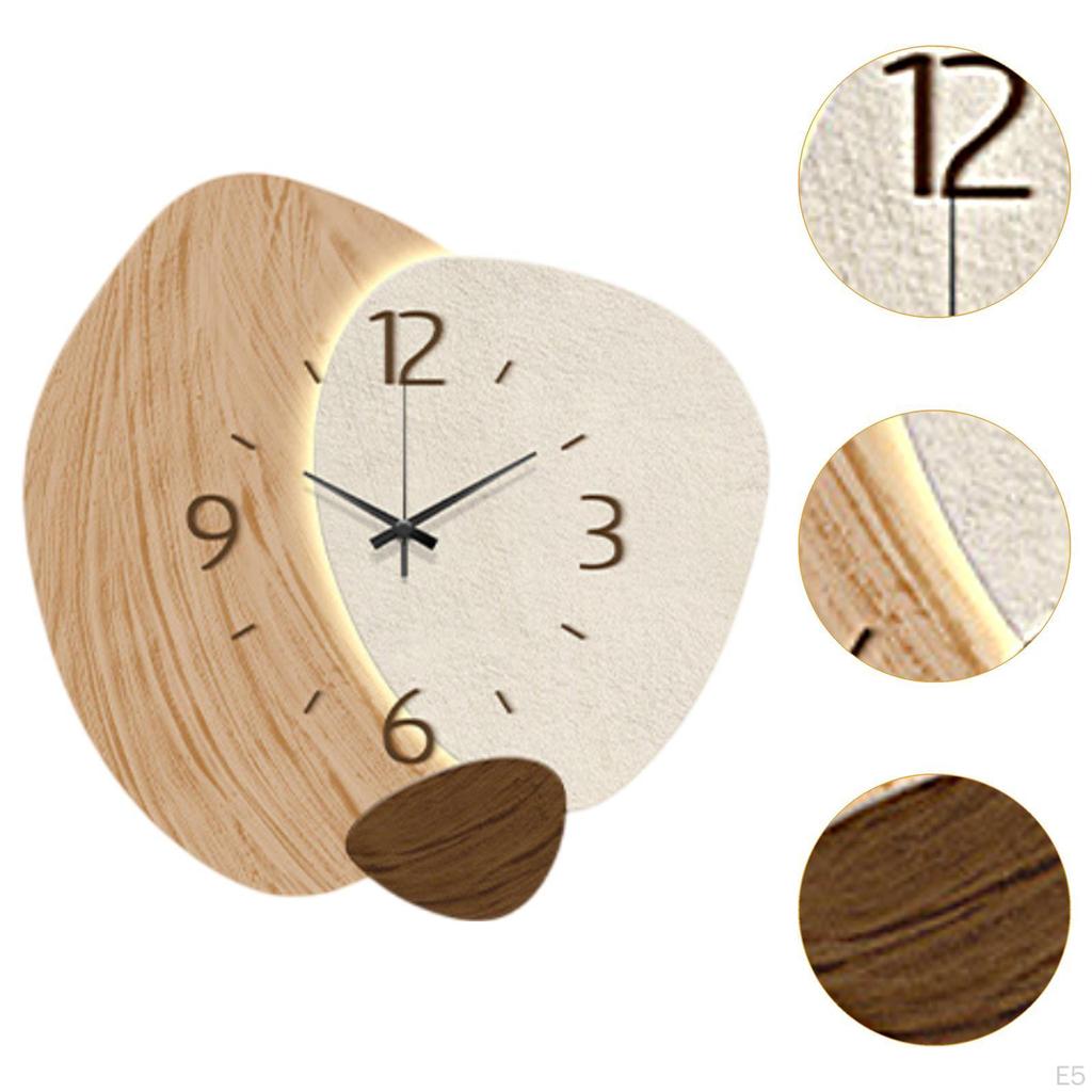 Wall Clock Decorative 3 Adjustable Lighting Simple Vintage Decoration Ornament for