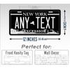 Custom 6x12 Blacked Out New York Excelsior Plate Personalized Car Decor Accessory