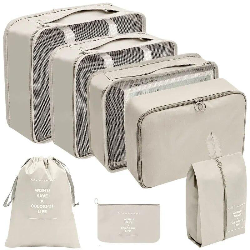 Travel Clothes Storage Bag for Woman Man Portable Packing Cubes Suitcases Organizer Set