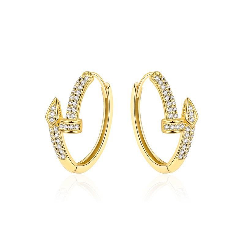 Neue High-End Ohrringe Super Flash Voll Diamant Modische Goldene Schlange Ohrbügel Ohrringe