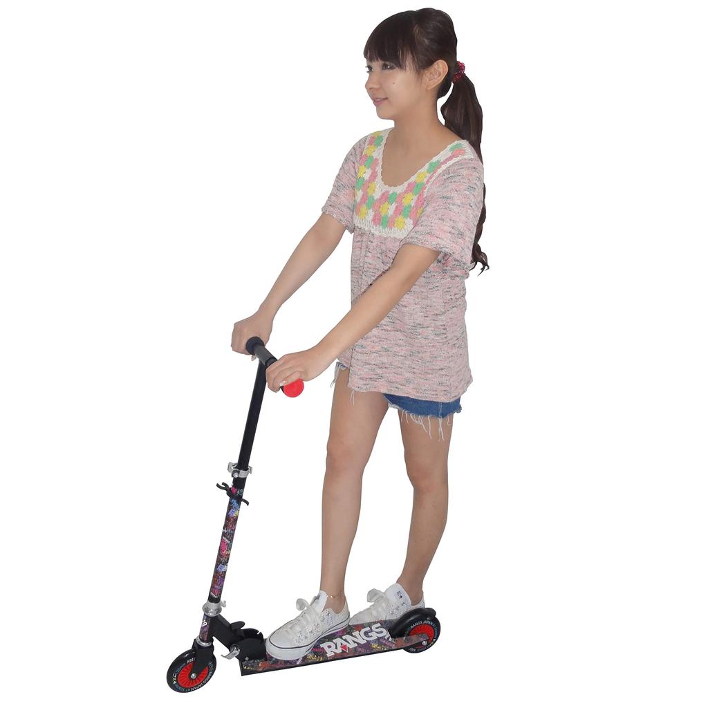 RANGS Japan R1 Langs Scooter Black Foldable 3 Level Adjustment Lightweight