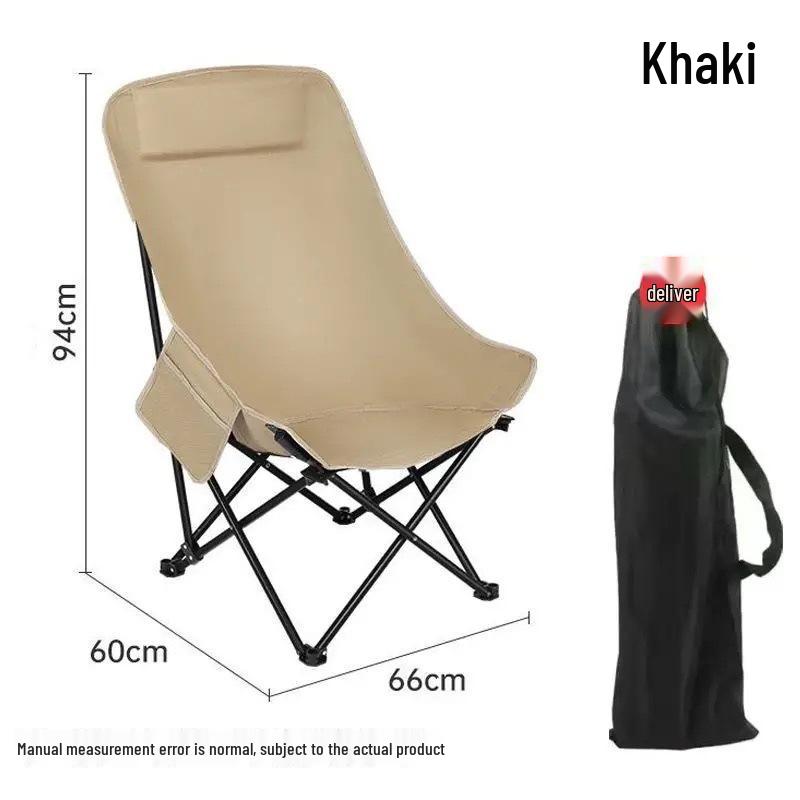 Moon High-Back Portable Recliner: Foldable Outdoor Chair for Camping, Fishing, and Picnics