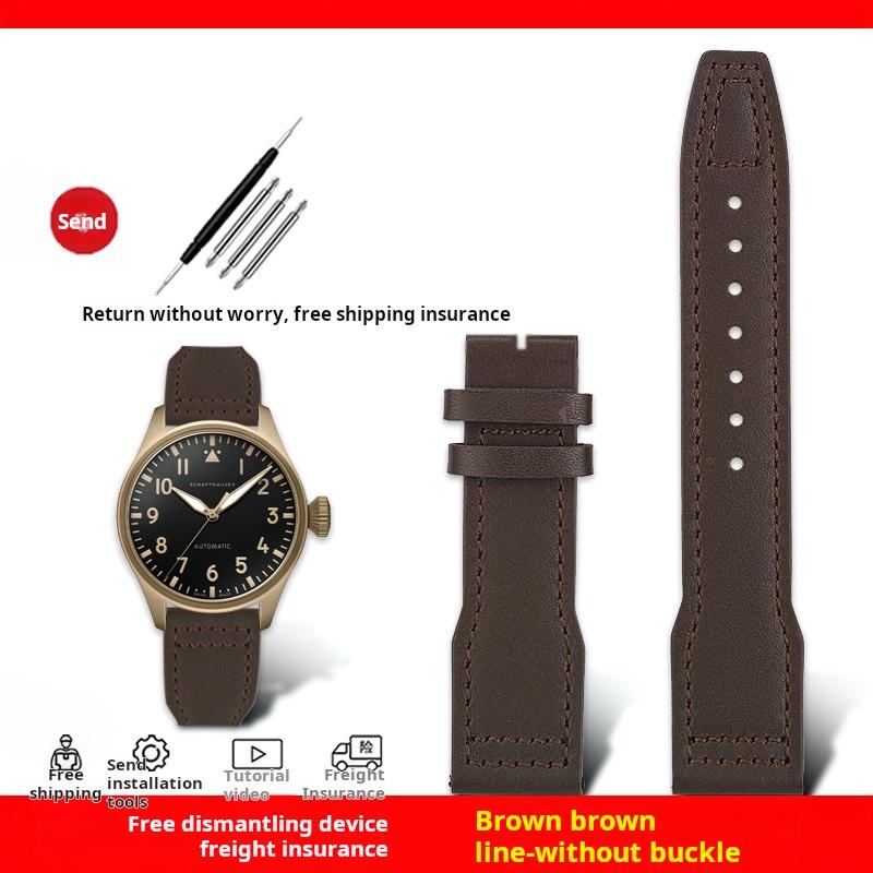 

For Iwc IW378003 378005 377709 500916 Pilot Princekin Mark Wrist Band Men s Watchband 20mm 21mm soft Genuine Leather Watch Strap 21mm