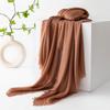 Pure Color Cotton-linen Scarf/cape, High-end Feel, Thin, Long, Versatile, Sun Protection, Casual, Simple Design with Slightly Frayed Edges.