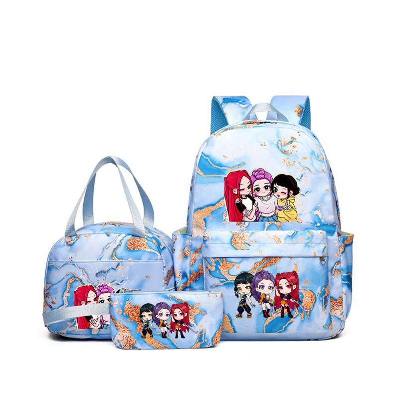 K-Pop Anime Girl Group Themed Backpack Set With Lunch Bag Pencil Case School Kids Oxford Fabric Lightweight Ergonomic Design