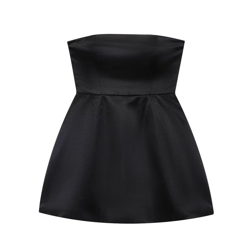 

Kaslead New Women clothes Western Style Fashion Slim fit Strap Wrap-around Backless Short Dress Black XS