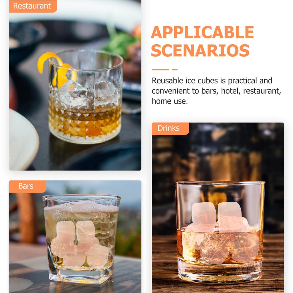 6 Pcs Rose Reusable Whiskey Quartz Stones Quartz Whiskey Stone Ice Cube Gift Set for Women Bar Accessories Reusable Iced Drinks