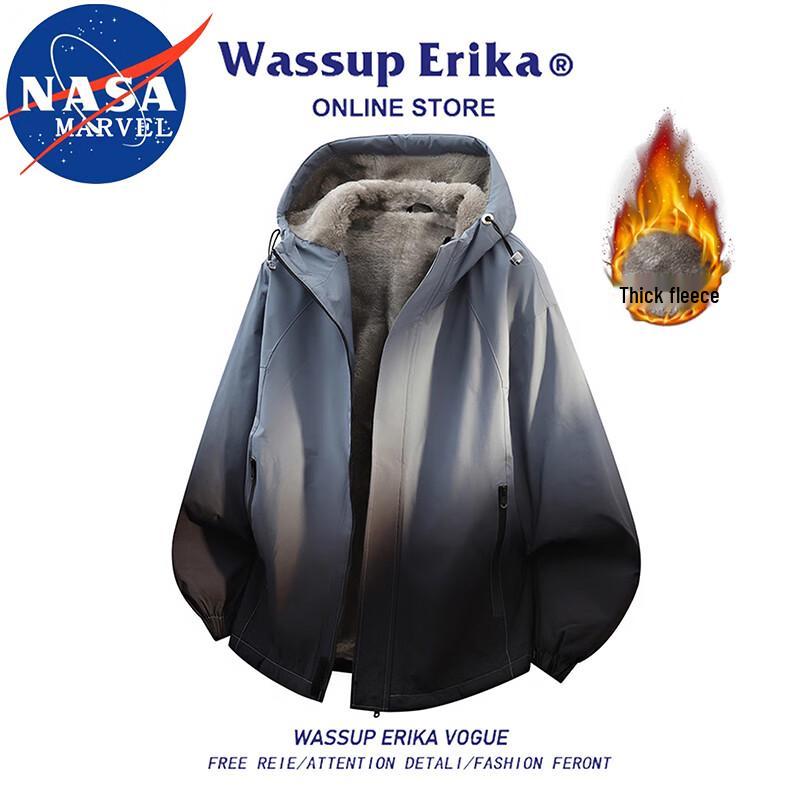 

NASA MARVEL Men s Autumn/Winter Gradient Hooded Jacket 2XL
