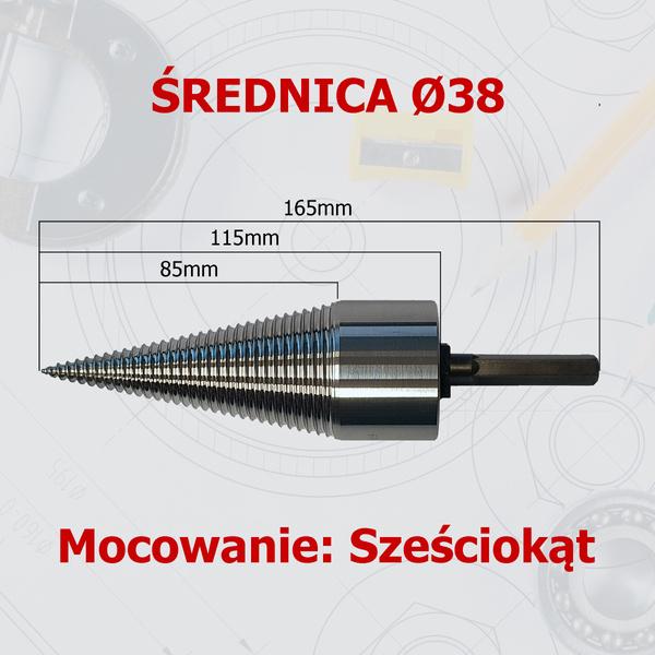 Świder do łupania szczypek do wkrętarki 38mm HEX10