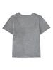 Lupeu Lace Cross Stud Slim Fit Short Sleeve Tee Gray