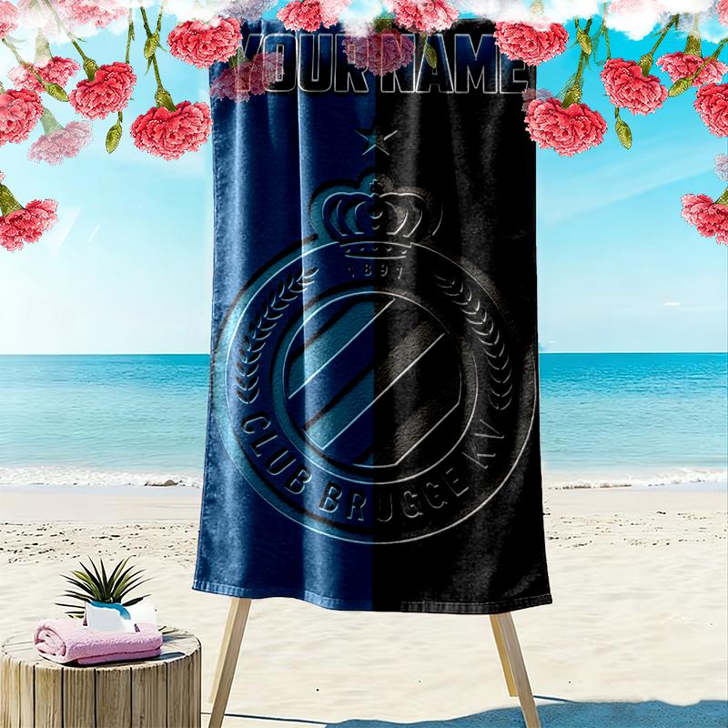 Custom Name Club Brugge Kv Print Beach Towel, Large Soft Quick Dry Towel for Beach Camping Swimming