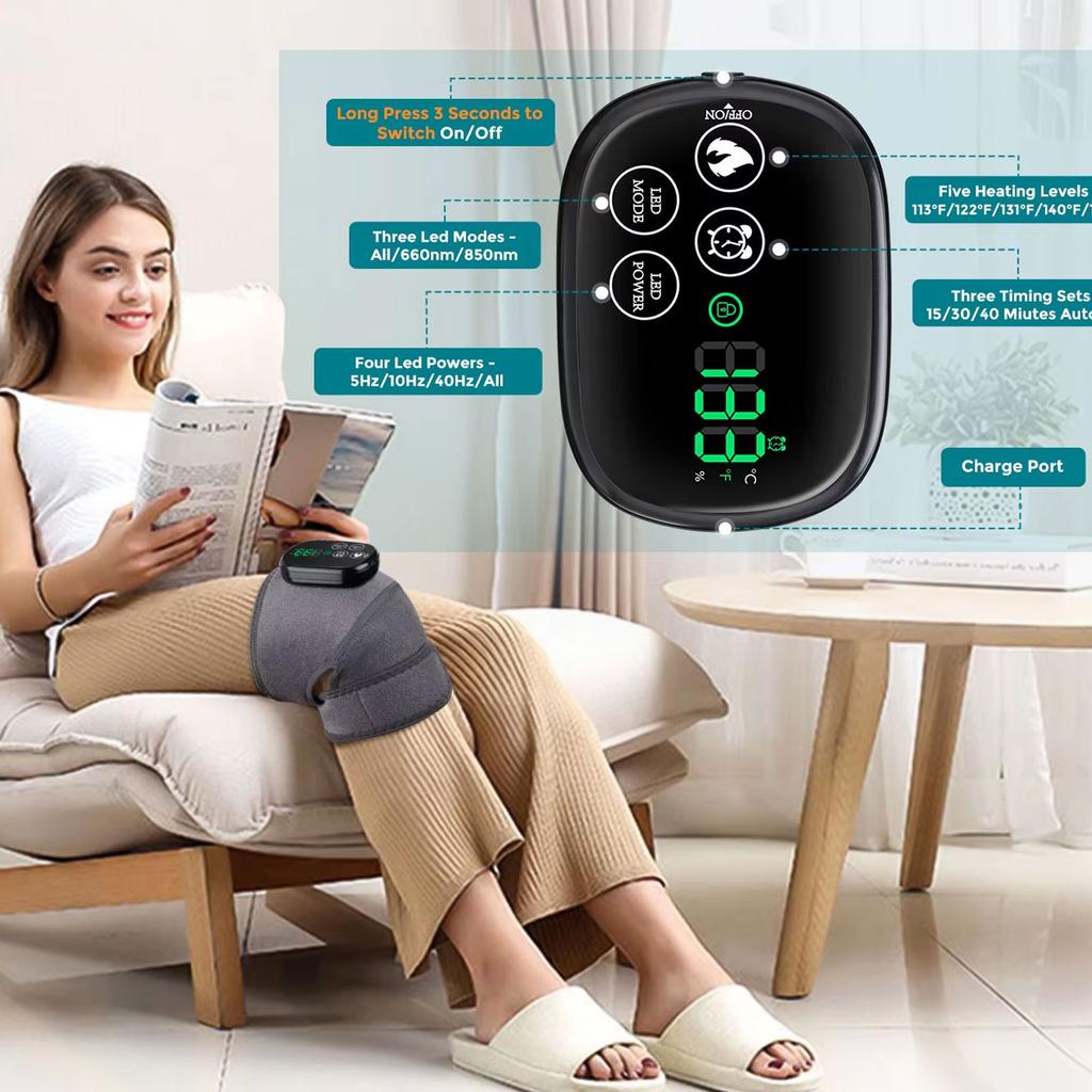 660 and 850nm Near Infrared Light Devices Knee Pad Brace 3 In 1 Heating Shoulder Elbow Joint Massager Thermal Massage Belts Pads