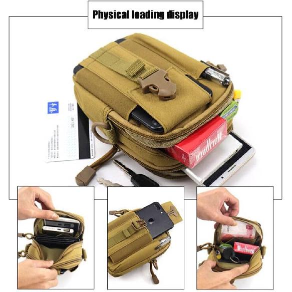 Tactical Phone Pouch, Cell Phone Holster Pouch, Multipurpose EDC Belt Bag, Belt Purse with Cell Phone Holster Holder for Workout Hiking Camping