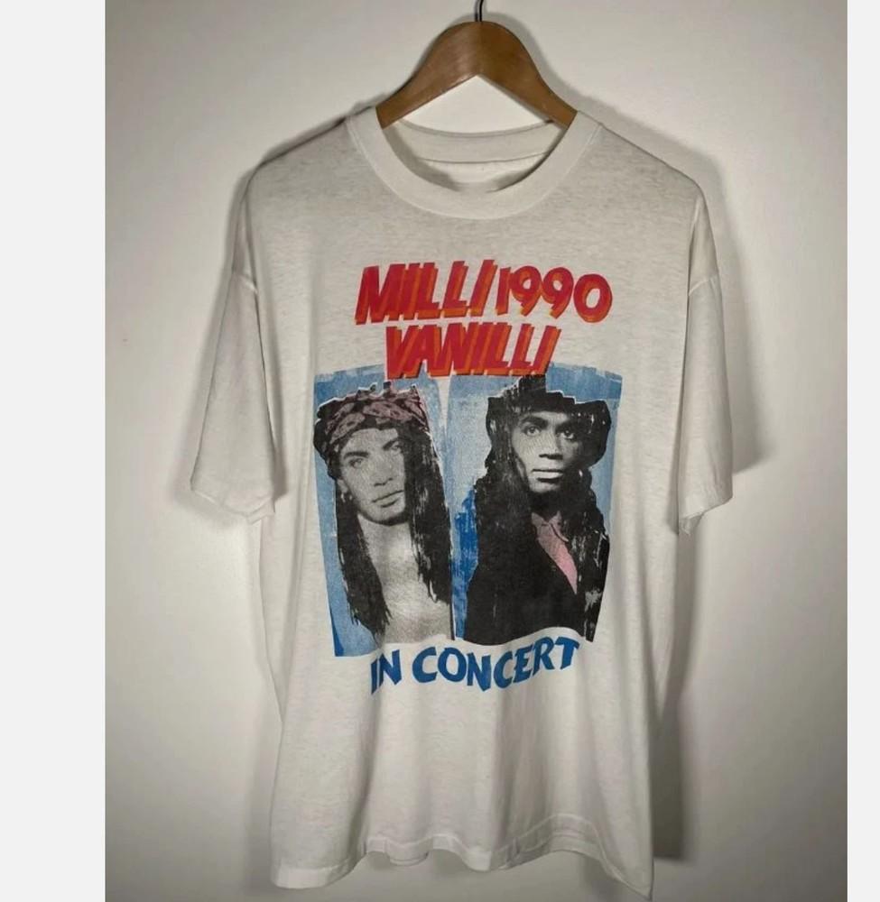 MILLI VANILLI IN CONCERTO Tour T-shirt Unisex a Maniche Corte Cotone