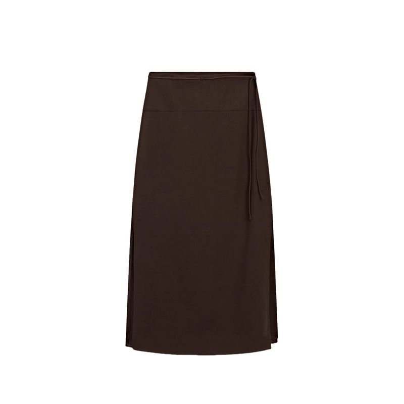 

Spring New Women s Clothing French Style Normcore Black Dress Exquisite Shoelace Poly Urethane Leather Skirt 5301831 Chocolate color L