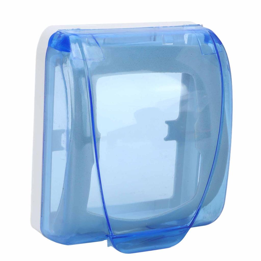Universal 86 Type Socket Waterproof Box Transparent Wall Switch Protection Box for Bathroom Blue