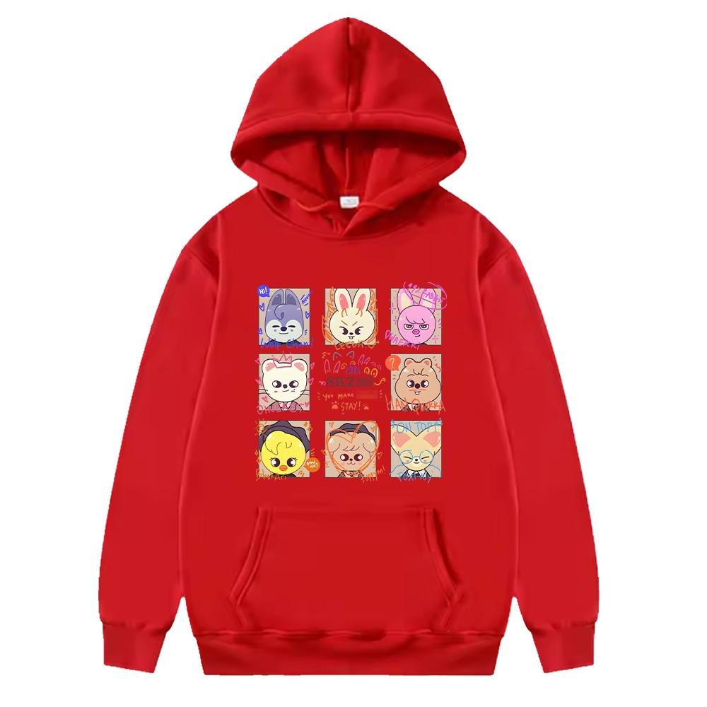 KPOP SKZ Hoodies NEW Album 5-Star Pullovers Women Men Autumn Winter Long Sleeve Sweatshirt Kawaii Cartoon Print Casual Y2K Hoody