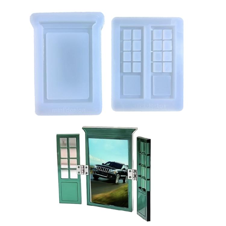 2Pcs Photo Frame Silicone Mold Window Picture Frame Mold for DIY Crafts Making