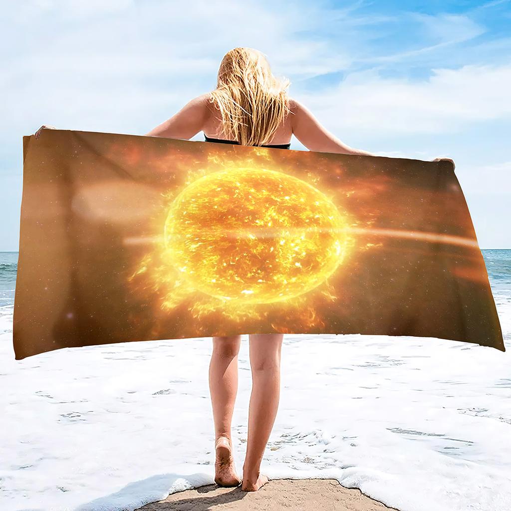 Sun Print Microfiber Beach Towel Large Quick Dry Sand Proof Absorbent Towel for Adult Travel Swimming
