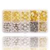Hand Press Beads Pearl Rivet Set with Beads Screw Heads Multi-color DIY Jewelry Making Kit Loose Beads Circular/Irregular Shape