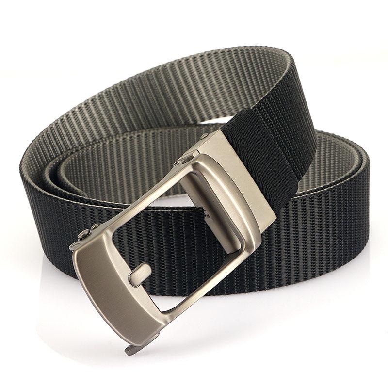 Otomatik Tokalı Naylon Bel Bantlı Yeni Erkek Seyahat Kemeri, Açık Hava Eğlence Çok Yönlü Çift Katmanlı Kalın Kemer