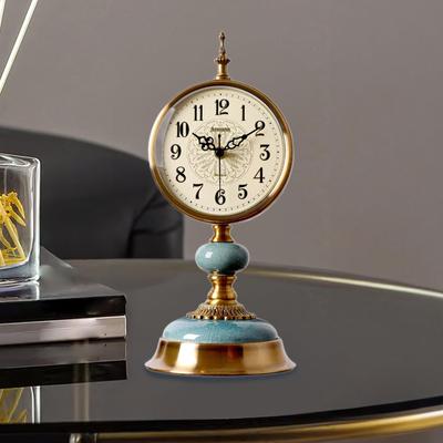 Retro Tabletop Clock Decorative Art Crafts Silent Practical Desktop Clock Home Decor for Dining Room Restaurant Dorm Cafe