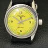 VINTAGE FAVRE LEUBA SEA KING 101 HAND-WINDING SWISS MENS YELLOW WATCH a702001-5 R208-a702001