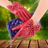 Women's Fashion Dance Gloves Imitation Leather PU Leather Driving Cute Rivets Multicolor Colorful Bow Nightclub Gloves