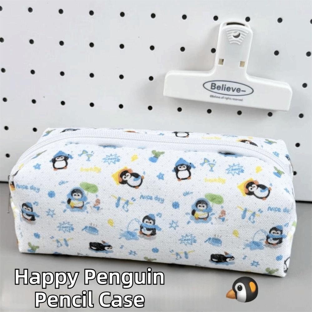 Multifunctional Stationery Bag Penguin Pattern Stationery Organizer Students Pen Bag  Students