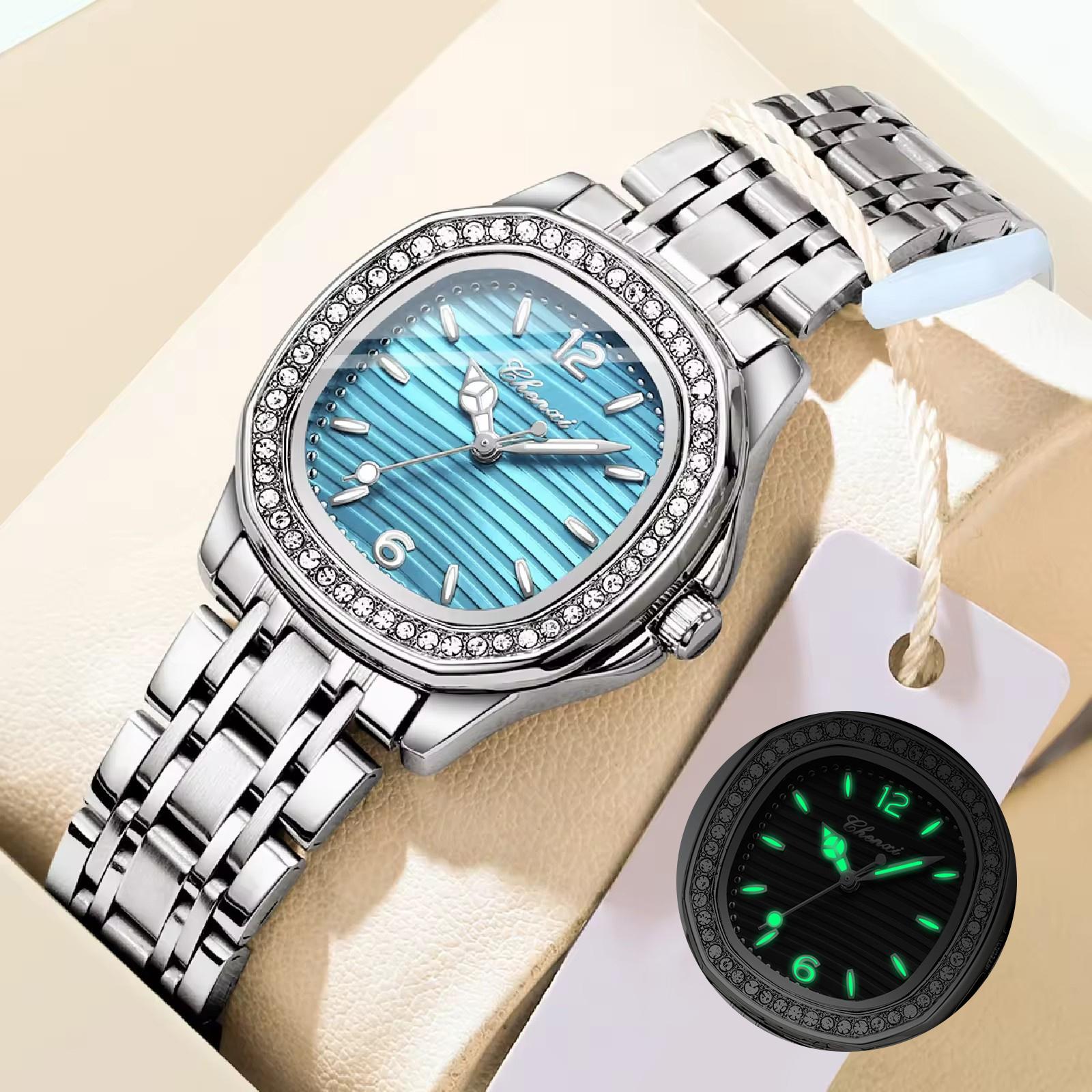 

Lady Stainless Steel Strip Watch Luxury Quartz Watch For Women Fashion Waterproof Wristwatch Relogio Feminino рожевий