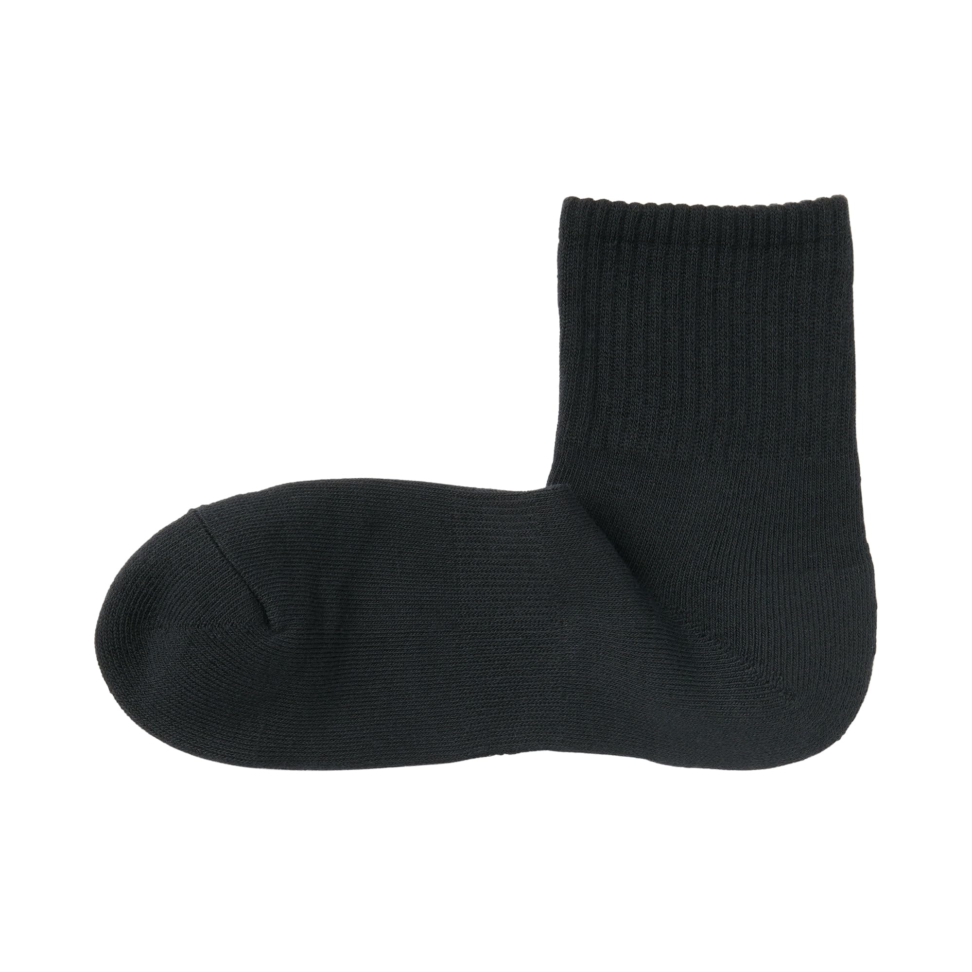 

MUJI Right Angle Pile Knit Short Length Socks DAD50A5S Black Men s (Plain) Men s 27-29cm