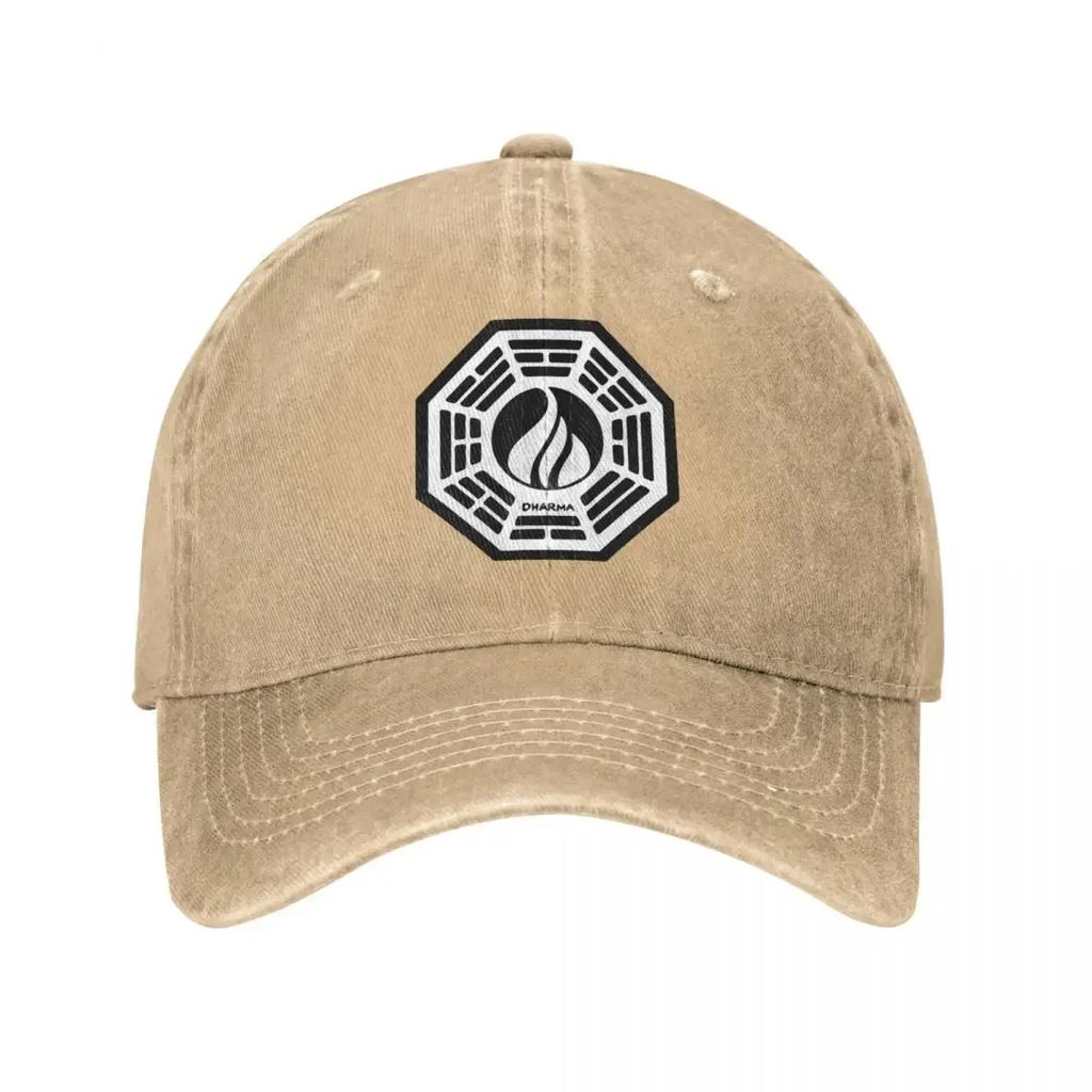 Casual Dharma Initiative Logo Lost TV Show Baseball Cap Unisex Distressed  Washed Cap Outdoor  Hats Cap
