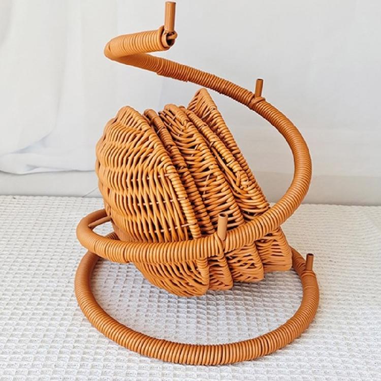 Praktischer Obstaufbewahrungskorb Eleganter Obstschalenhalter mit mehrschichtigem Halter Künstliche Rattan-Organizer