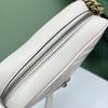 [Pre-Owned] GG Marmont Mini White Leather Quilted Wave Crossbody Bag - Very Good #10BHOYL