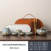 High-end Ru kiln new Qianli Jiangshan ceramic set tea set gift box, high-end souvenir gifts for leaders and elders