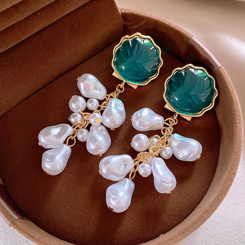 

Ретро серьги «Серебряная игла» с инкрустацией бриллиантами, кристаллами и жемчугом - Роскошные длинные серьги в европейском и американском стиле для женщин