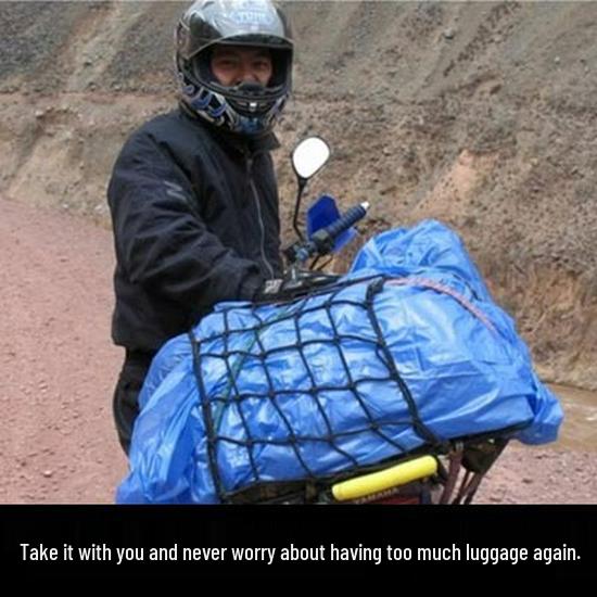Motorcycle Fuel Tank Luggage & Helmet Net Bag