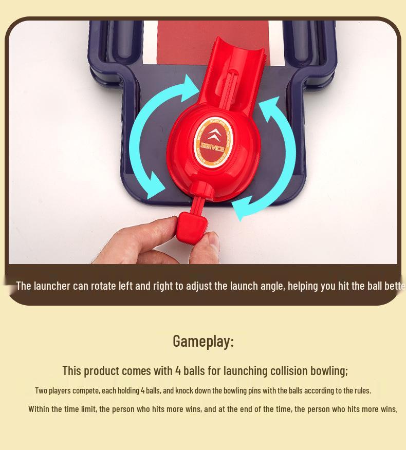 Cross-Border Children's Curling Bowling Table Game Toy for Parent-Child Interaction and Indoor Relaxation.