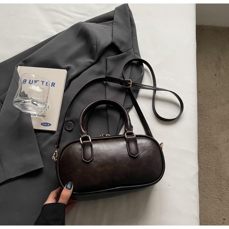 Retro Casual Hand-held Small Square Bag, Fashionable Single-shoulder Bag, Simple Commuting Crossbody Bag