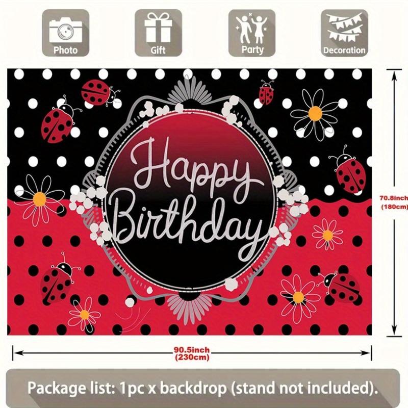 Ladybug Birthday Backdrop 1pc - Wall Hanging Decor