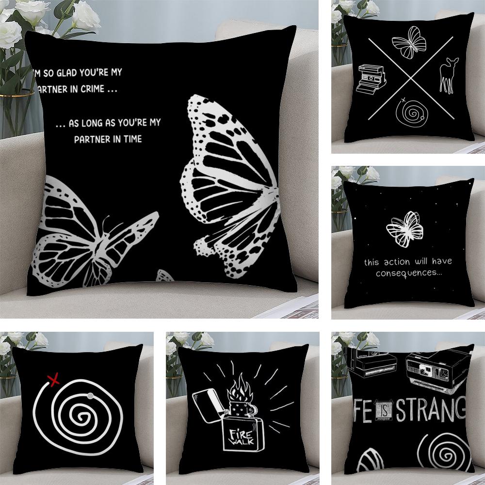 LLife Is Strange Cushion Cover Soft Plush Fabric DoubleSided Printed Sofa Cushion Cover for All Seasons Home Decor Gift
