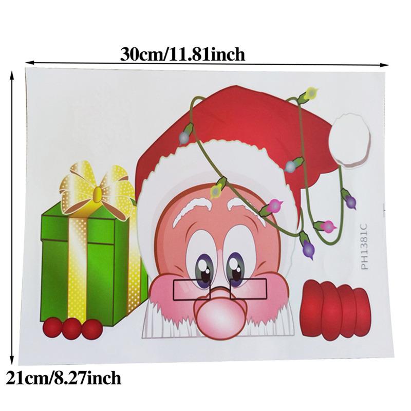 1/4Pcs Christmas Window Stickers PVC Xmas Wall Sticker Kids Room Wall Decals Merry Christmas Decor For Home New Year Stickers