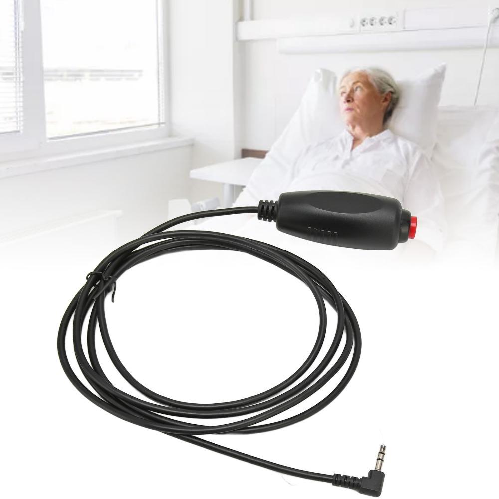 5.9ft Length Emergency Button Cord 3.5mm Plug Push Button Cord Durable Nurse Call Cable Elderly