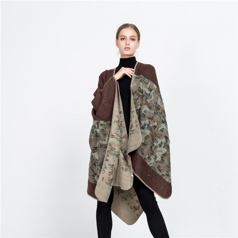 European American Street Style Camouflage Split Warm Shawl Scarf